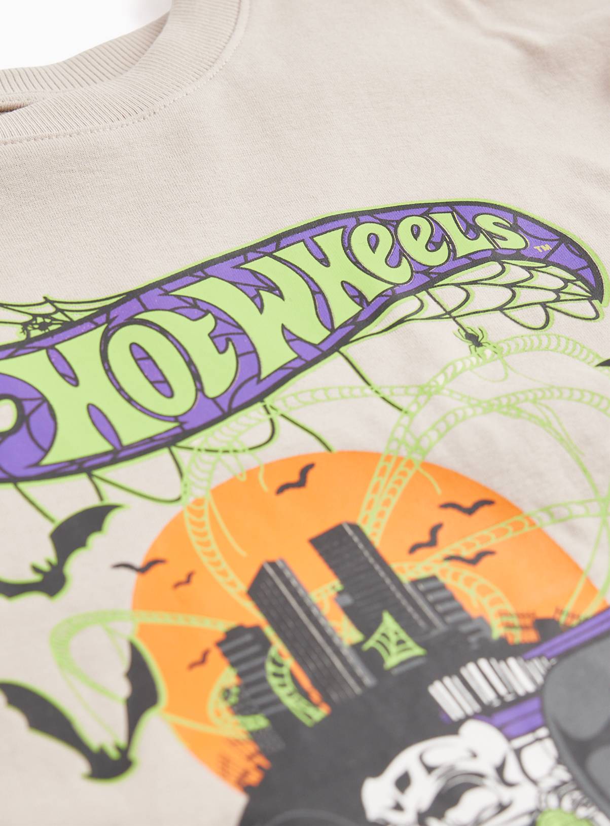 Cream Halloween Hot Wheels Graphic T-Shirt 11 years - Image 2